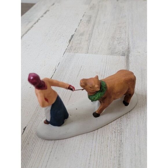 Lemax 1998 furry freeloader village accessory xmas cow - Picture 4 of 6